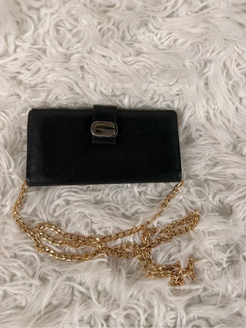 Classic Black Gucci  Leather Long Wallet - Unbranded